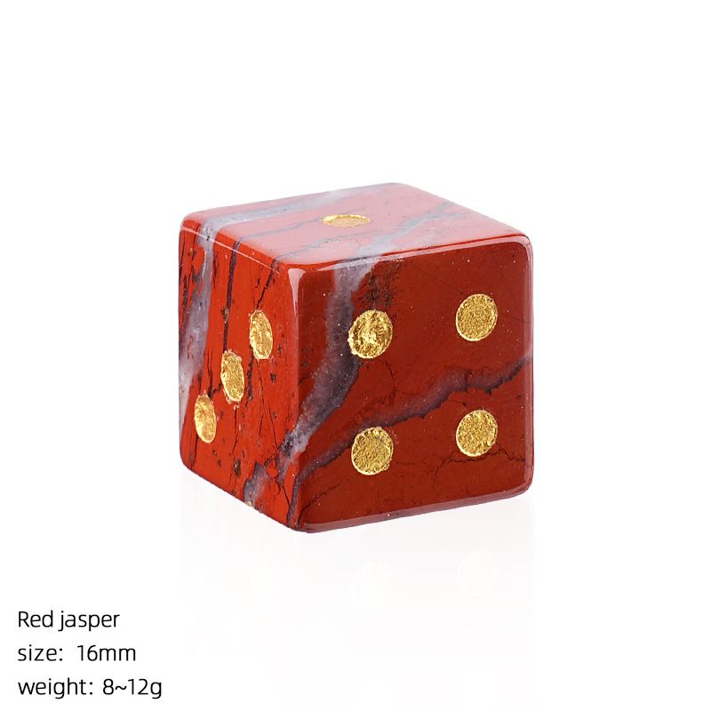 Dados de pedra natural de 16Mm entretenimento de lazer família jogos de tabuleiro adereços esculpindo pontos ângulo reto dados de cristal natural