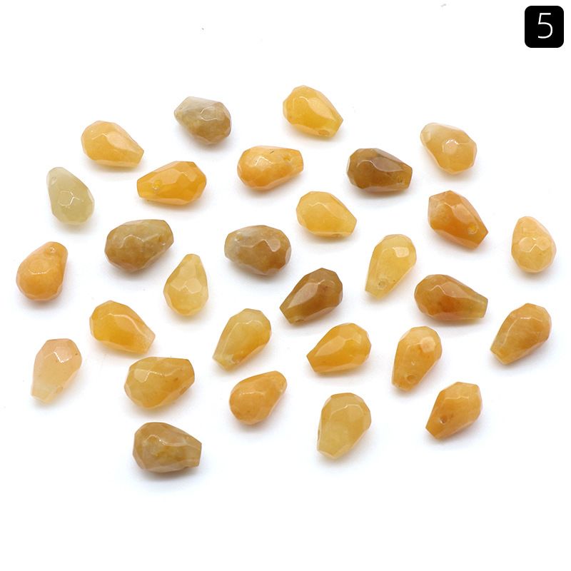 1320-Natural cristal gota de água buraco cruzado cortado contas soltas 10 brincos de pulseira de jóias artesanais DIY acessórios de grampo de cabelo