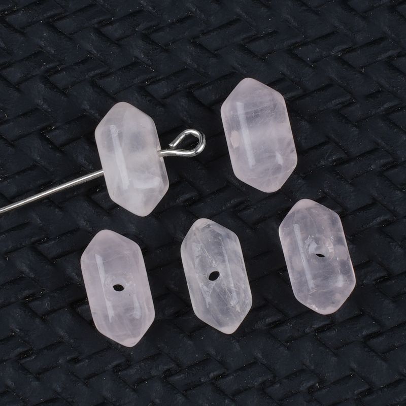 Acessórios de orifício médio de ponta dupla de cristal natural, olho de tigre de ouro verde, cristal de ametista em pó de cristal branco acessórios de joias DIY
