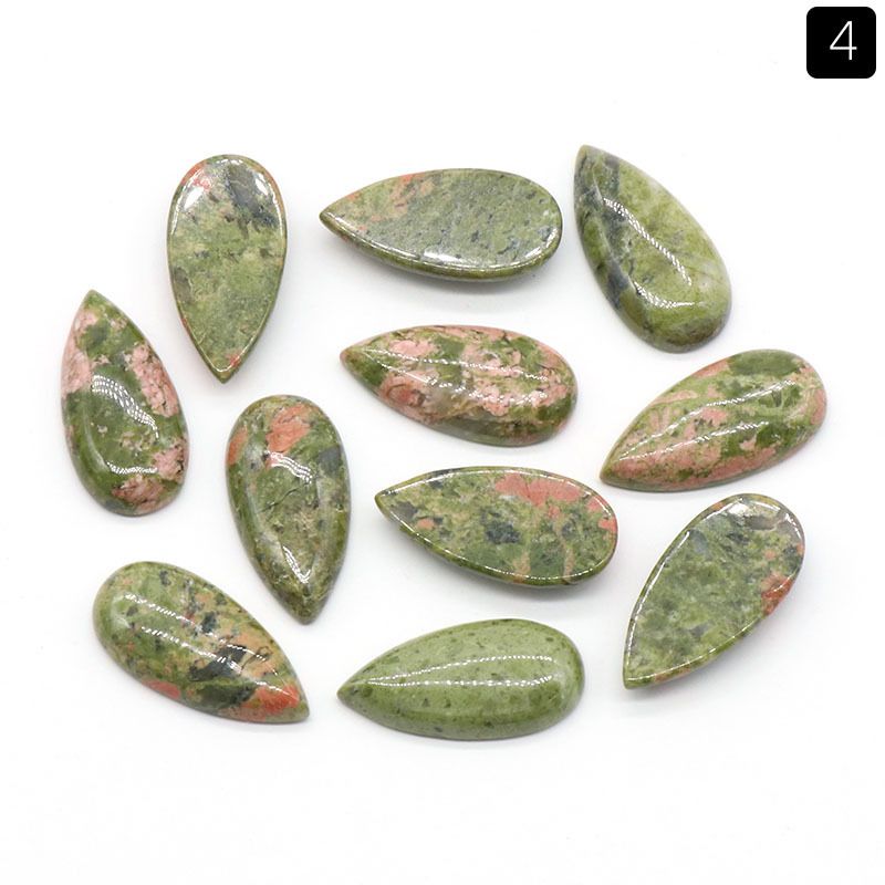 Superfície de anel de gota de água de 1485-15X30mm, cristal natural única superfície curva geométrica DIY jóias incrustadas com acessórios de pedra solta