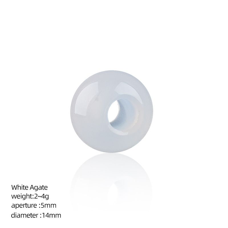 14Mm buraco 5mm contas de cristal natural grande colar colar de ágata redonda espaçador contas de buraco grande