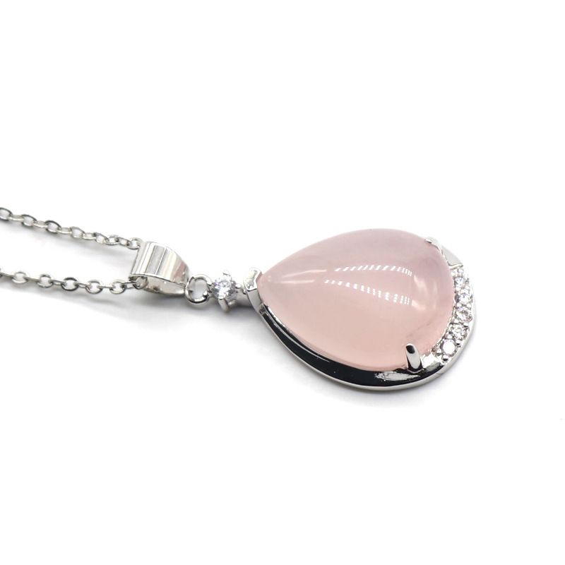 2427 Pingente de gota d 'água de ametista, ágata rosa, olho de tigre, pingente de lápis-lazúli, colar, acessórios de corrente de clavícula feminina.