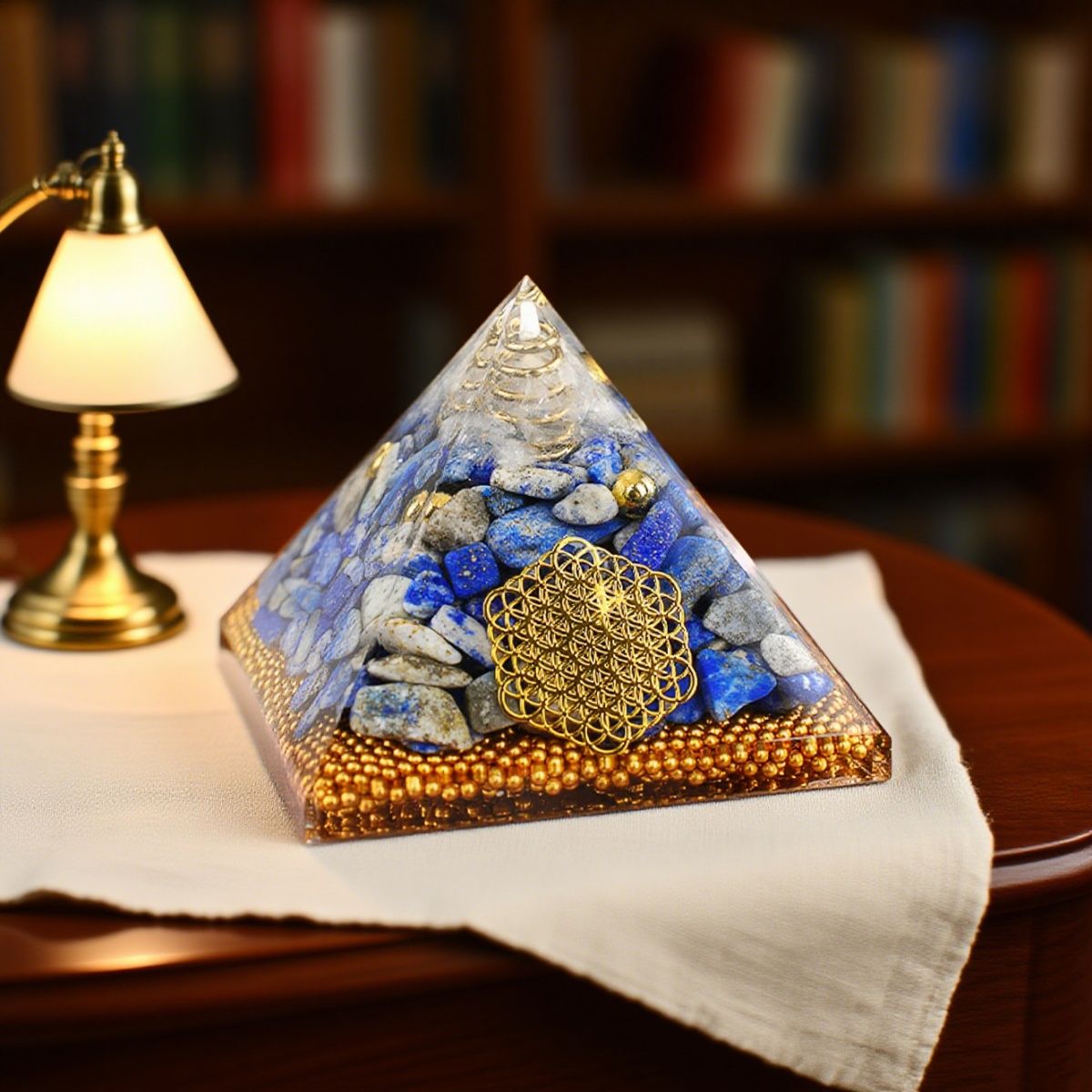 6.5Cm Pirâmide Cascalho Resina Epóxi Ornamento Artesanato Presentes Ornamento Jóias