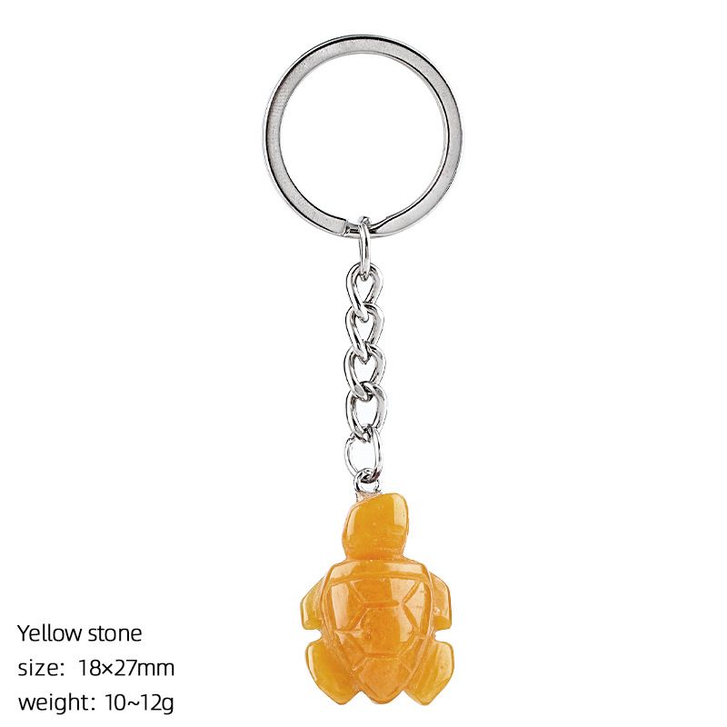 Natural cristal tartaruga chaveiro saco animal acessórios do carro pedra bruta escultura pedra semi-preciosa tartaruga pingente