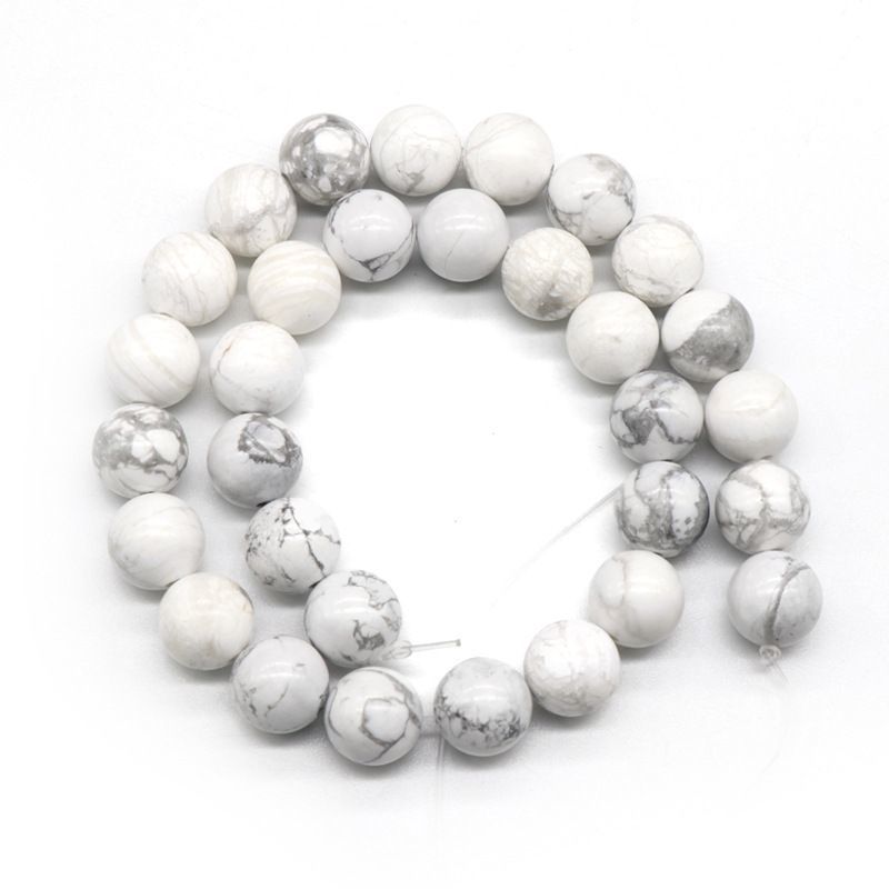 220-Howlite White Pine Miçangas Redondas Grânulos Soltos 4-12mmdiy Pedra Frisada Acessórios Jóias Atacado Pedra Natural