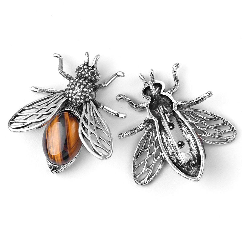Pingente de broche de abelha 1650-48Mm de uso duplo, incrustado em liga de cristal ágata meio tesouro Pingente de broche de joias