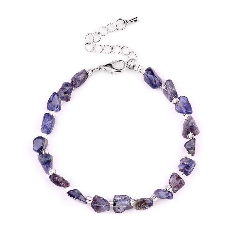 2077-Pulseira de ametista cristal azul turmalina cabelo cristal pulseira de pedra irregular mercadoria cênica