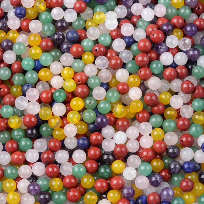 1651-6Mm contas de meio buraco cristal natural Contas de Buda de ágata contas redondas contas soltas Brincos de garanhão DIY acessórios de incrustação