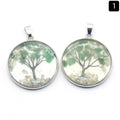 1513-33Mm Árvore da Vida Pingente de Cascalho, Pedra de Cristal Natural Pingente Colorido da Árvore da Vida Pingente de Colar DIY