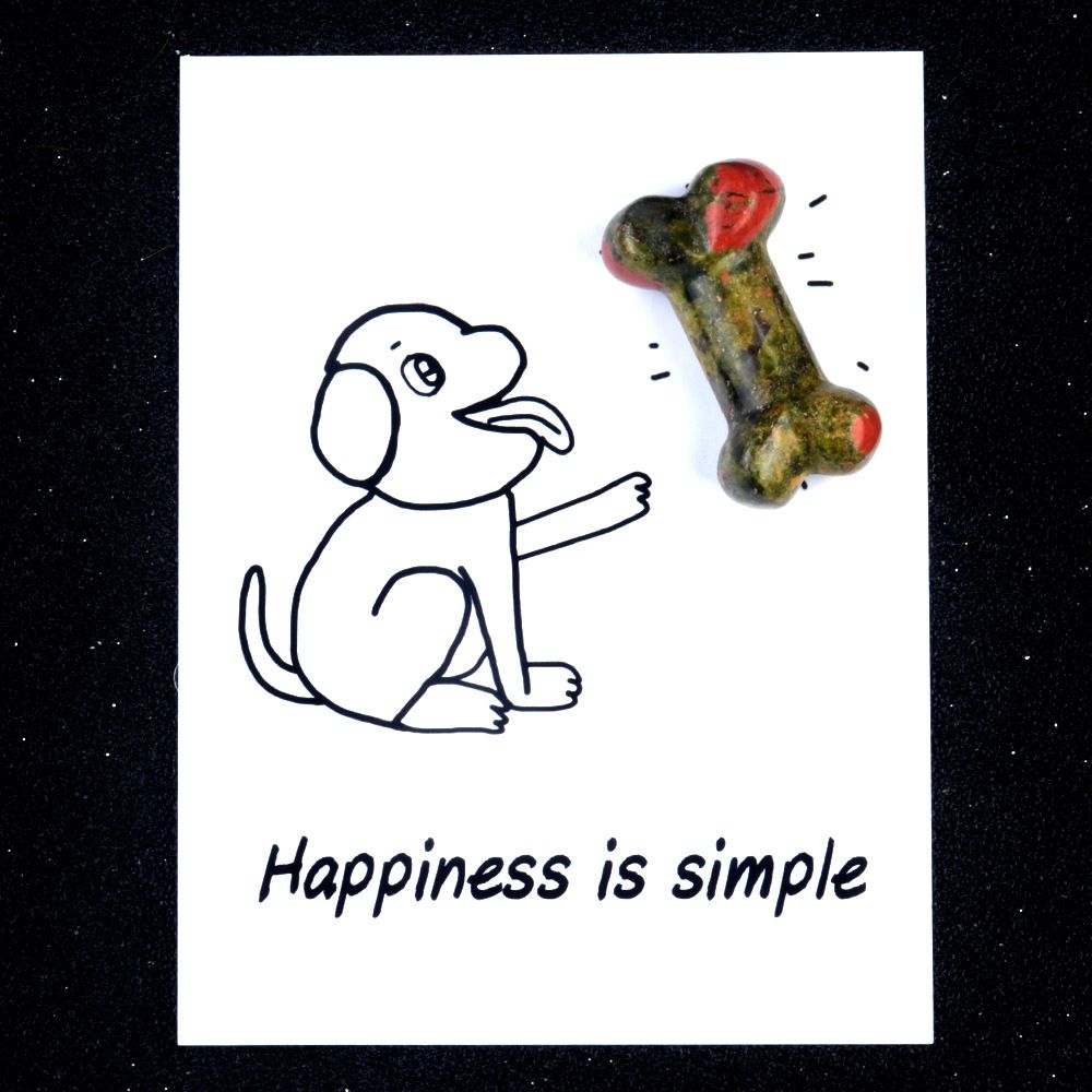 1803-Card Series Natural Crystal Agate 35mm Dog Bone Creative Fun Card Descrição do Produto: