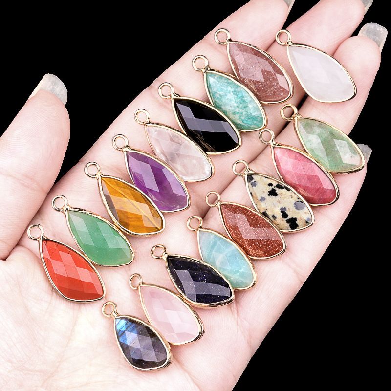 2099-11X21mm ametista cobre bainha pingente de gota de água em forma especial brincos DIY gancho de cabelo acessórios material