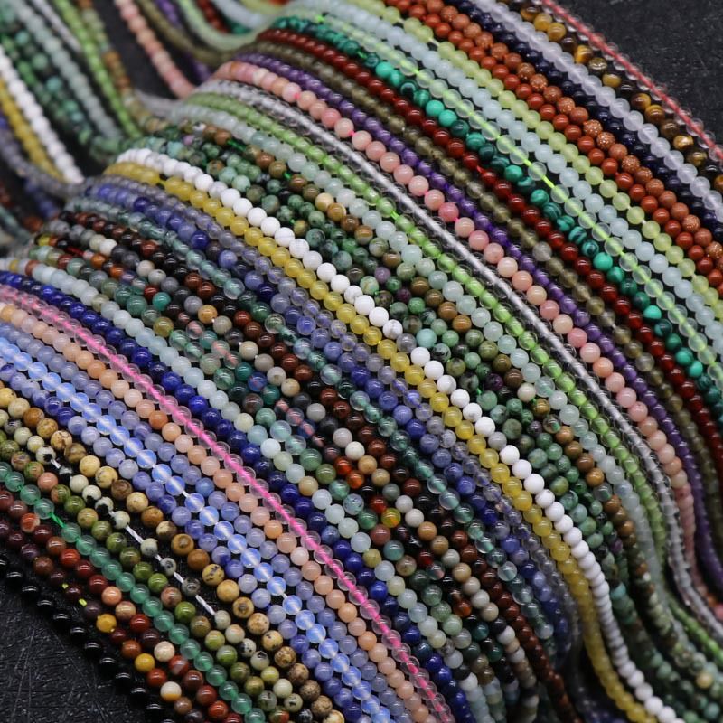 329-Ágata de cristal natural 2mm contas redondas gancho de cabelo material de caminhada pulseira DIY colar acessórios de jóias