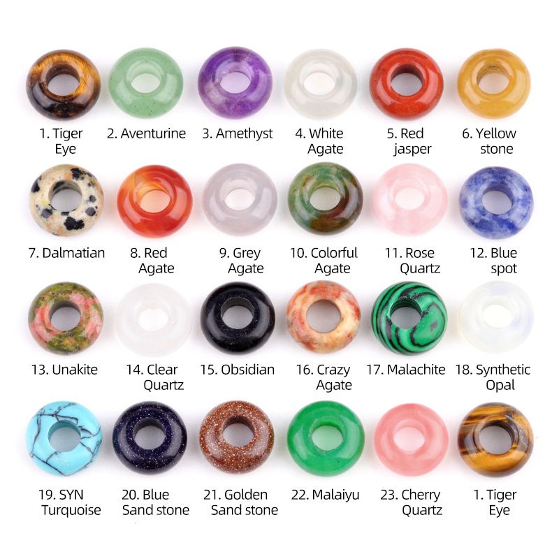 1201-6X12mm buraco 5mm contas de ábaco grande buraco, pedra natural contas de buraco grande acessórios de jóias DIY