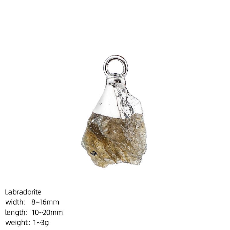 Pingente de pedra bruta de cristal natural transfronteiriço DIY colar brincos pulseira de prata dourada pedra áspera acessórios de ágata irregular