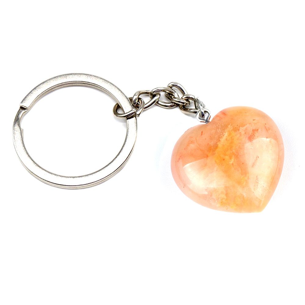 Pedra de ágata de cristal natural 30mm chaveiro do amor, pingente em forma de coração DIY caixa de presente acessórios de jóias