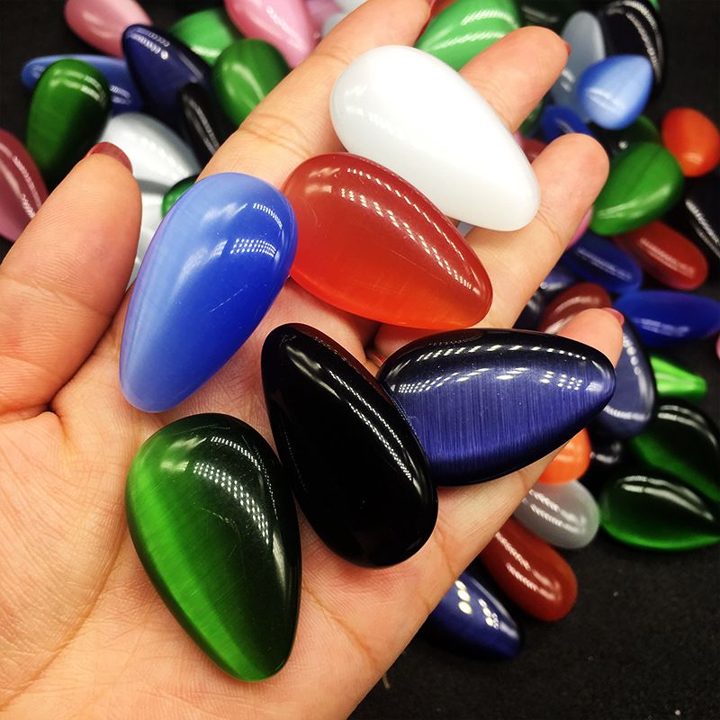 Pedra de cristal colorido olho de gato gota de água pingente não poroso, pedra de tanque de água de venda quente em atrações turísticas