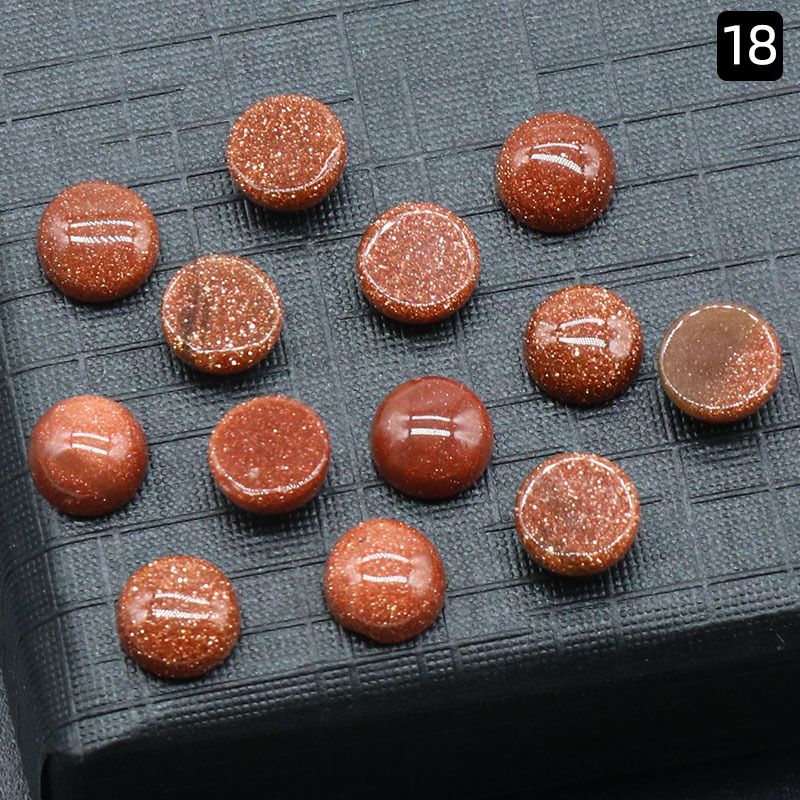 Superfície de anel redonda de 1246-6Mm, superfície de cristal natural única curva redonda geométrica DIY jóias incrustadas com acessórios de pedra solta