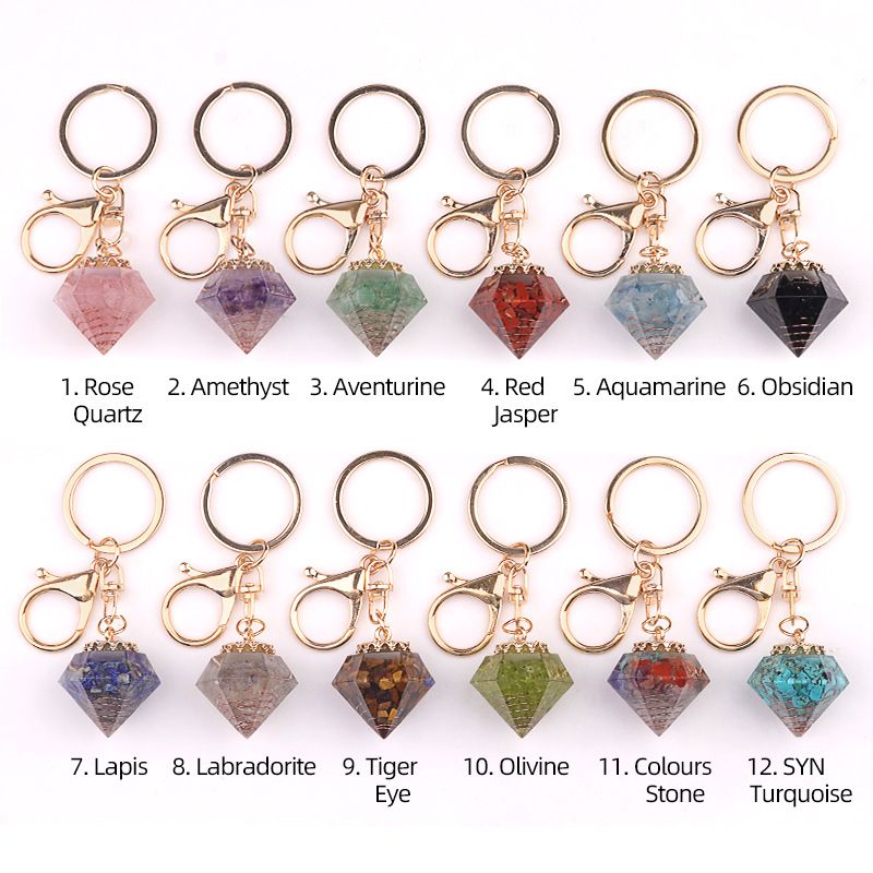 2302-Pedra de cristal natural cascalho Pingente de diamante epóxi Pingente de presente pequeno transfronteiriço