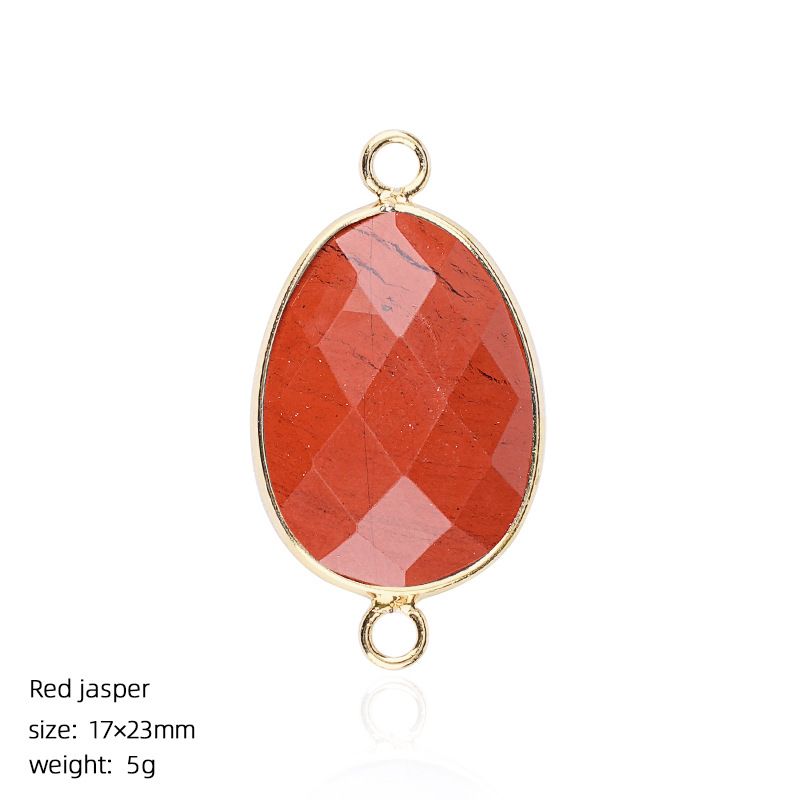 1640 Pingente de pedra semipreciosa de corte de bainha, pulseira de cristal natural artesanal DIY colar de jóias acessórios de conector de suspensão dupla