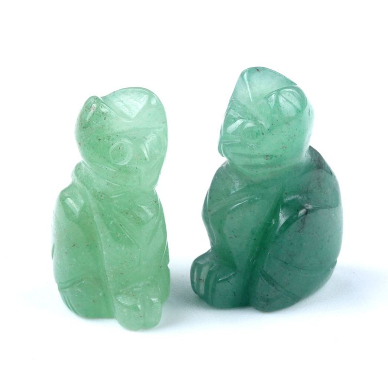 1659-1 polegada de gatinho esculpido em cristal natural de ágata semipreciosa escultura de animais em pé com mini decoração