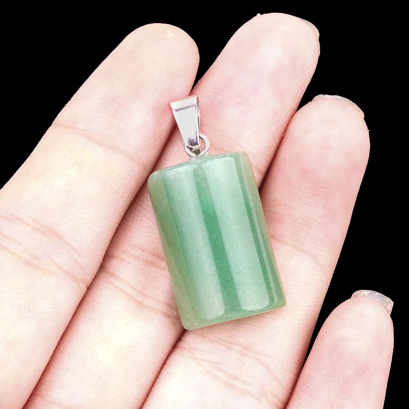 1819-16X24mm cristal ágata jade pingente semicilíndrico, pingente retangular em forma de pão DIY acessórios de jóias