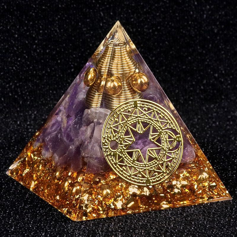 Nova resina de cascalho pirâmide de 5cm Artesanato epóxi ornamentos para casa