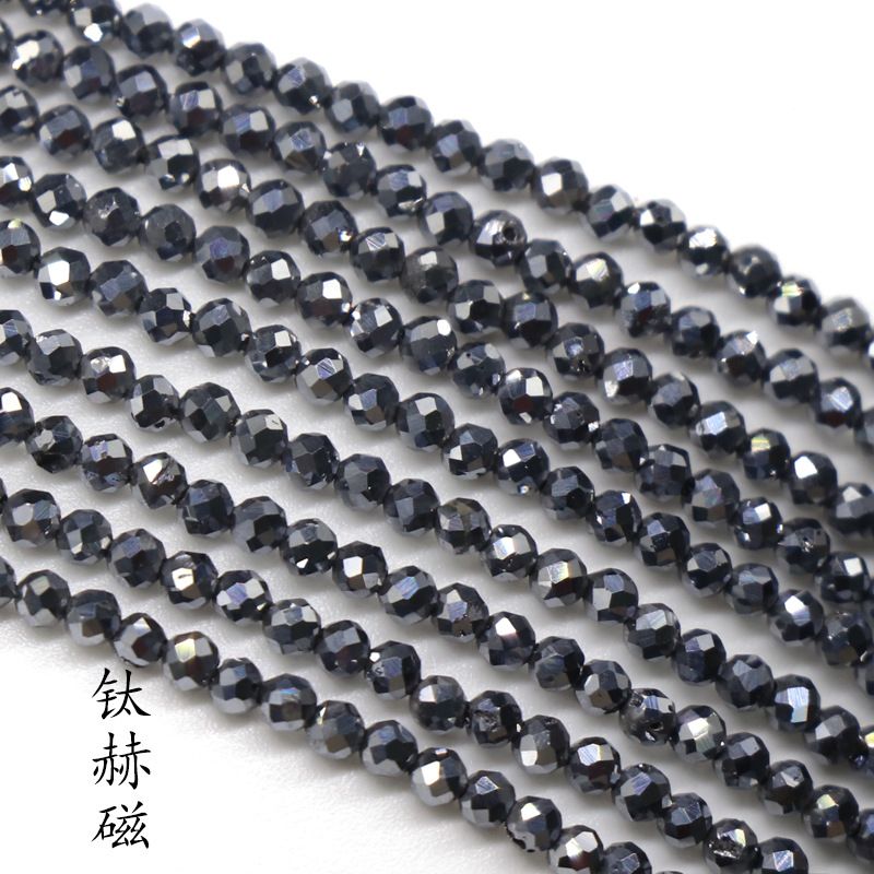 260-Agate cristal de pedra preciosa 2mm corte contas redondas turmalina romã água-marinha contas soltas DIY chapelaria gancho de cabelo borla