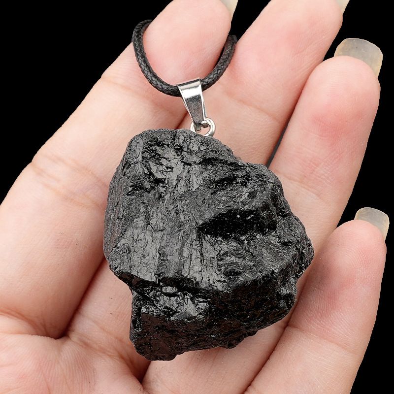 499-Pingente de pedra áspera de cristal natural ametista rosa amarelo branco colar de pedra áspera pingente de joias
