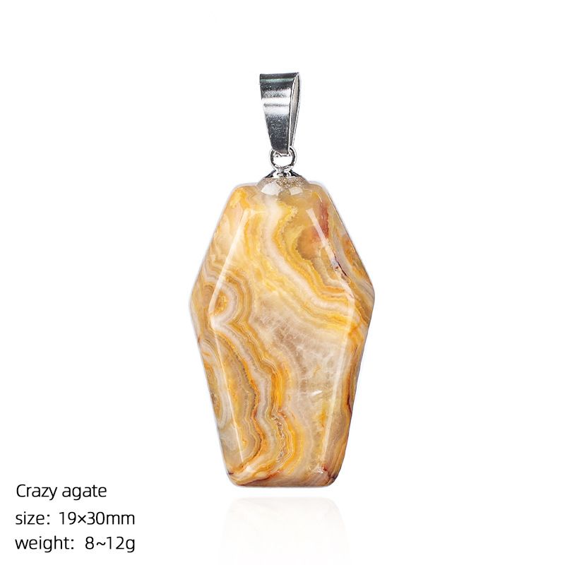 Pingente de caixão de cristal natural Europeu e americano Halloween gótico vestido de férias acessórios colar de caixão de pedra preciosa