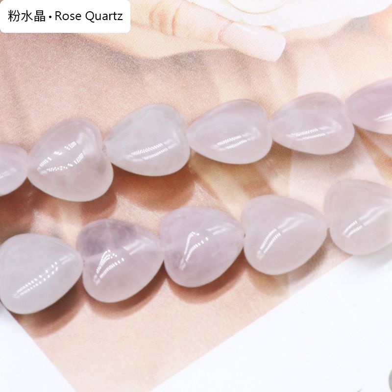 873-Amor de pedra preciosa de ágata de cristal natural 14mm coração frisado DIY colar brincos de jóias material