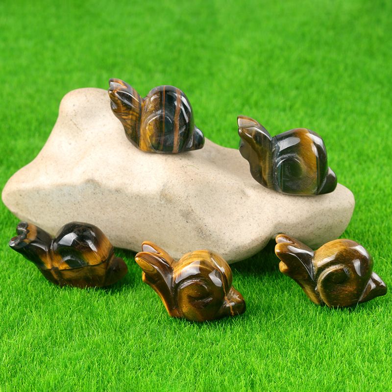 1686-1Em caracol, mini paisagismo de pedra de ágata de cristal gravado pequeno animal ornamento de caracol de pedra semipreciosa