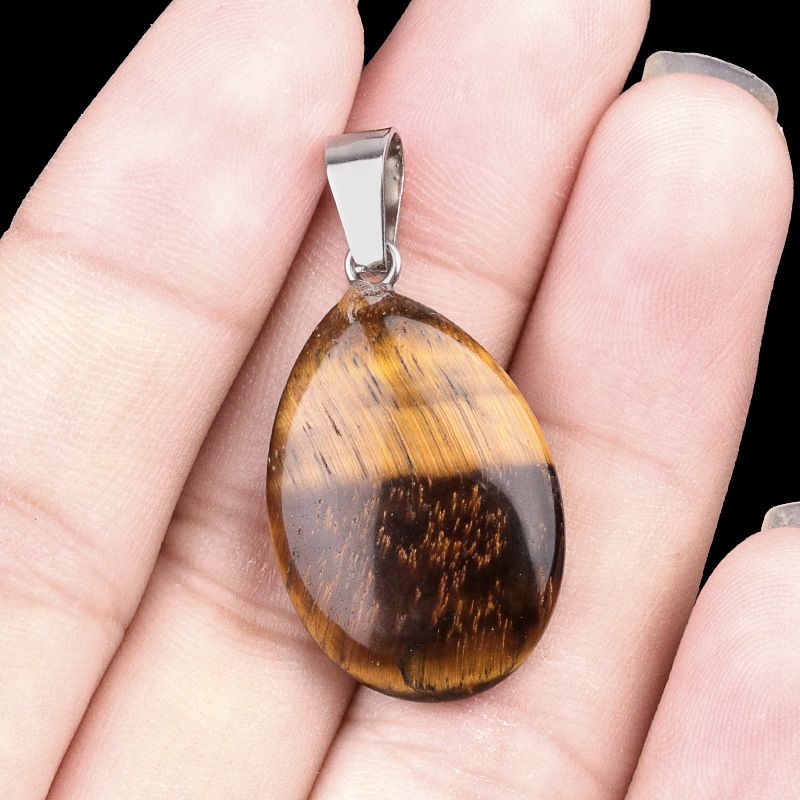 1743-16X24mm pedra de cristal natural ágata pingente de gota de água plana, pingente de pedra DIY acessórios de jóias
