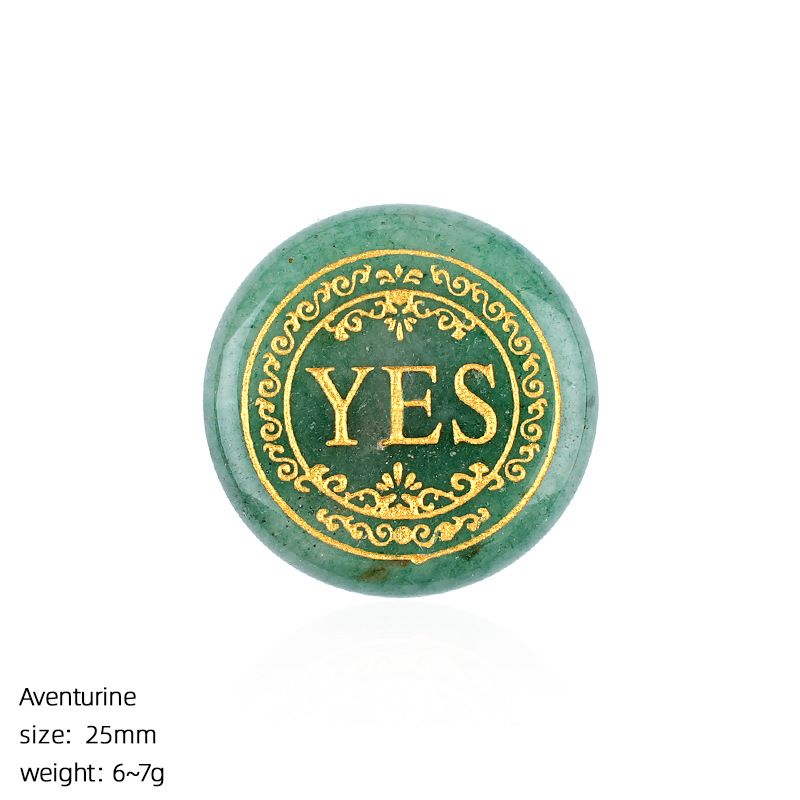 25Mm cristal natural decisão pedra transfronteiriça Europeia e americana sim / não duas opções uma dupla face letras redondas ágata escolha pedra