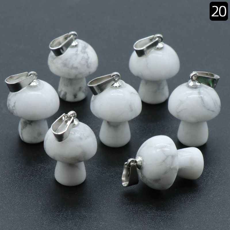 1468-Pedra de Cristal Natural 2CM Mini Pingente De Cogumelo Pequeno Colar Acessórios Pingente De Moldagem De Cogumelo DIY
