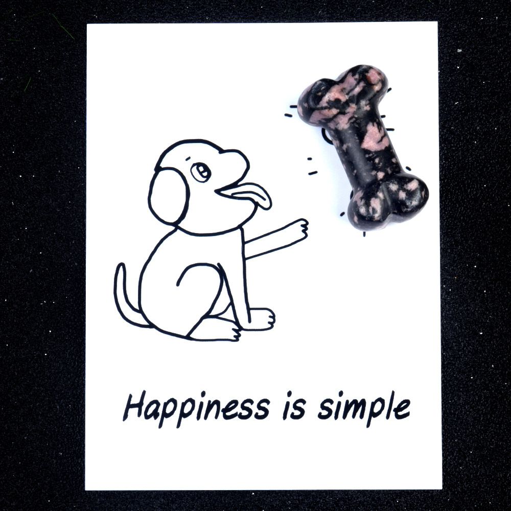 1803-Card Series Natural Crystal Agate 35mm Dog Bone Creative Fun Card Descrição do Produto: