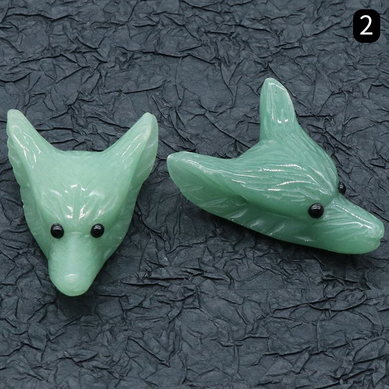 Pingente de cabeça de lobo gravado em cristal, pedra olho de tigre, cristal em pó, pedra de ágata, animal gravado em pedra semipreciosa.