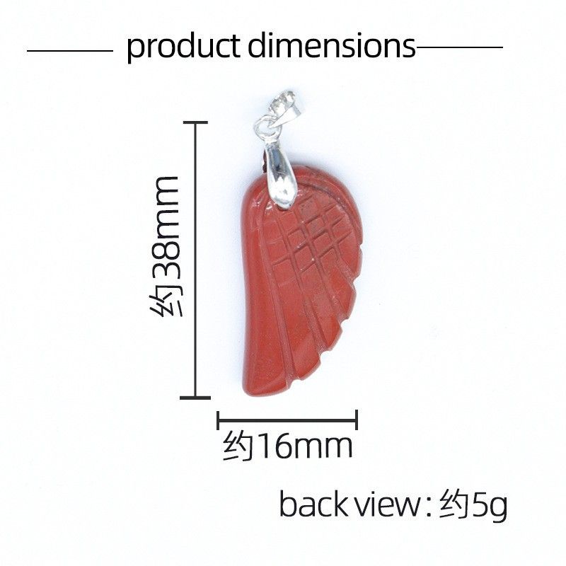 1608-32Mm pingente de asa, pedra de ágata de cristal natural gravado pingente de asa DIY acessórios de jóias