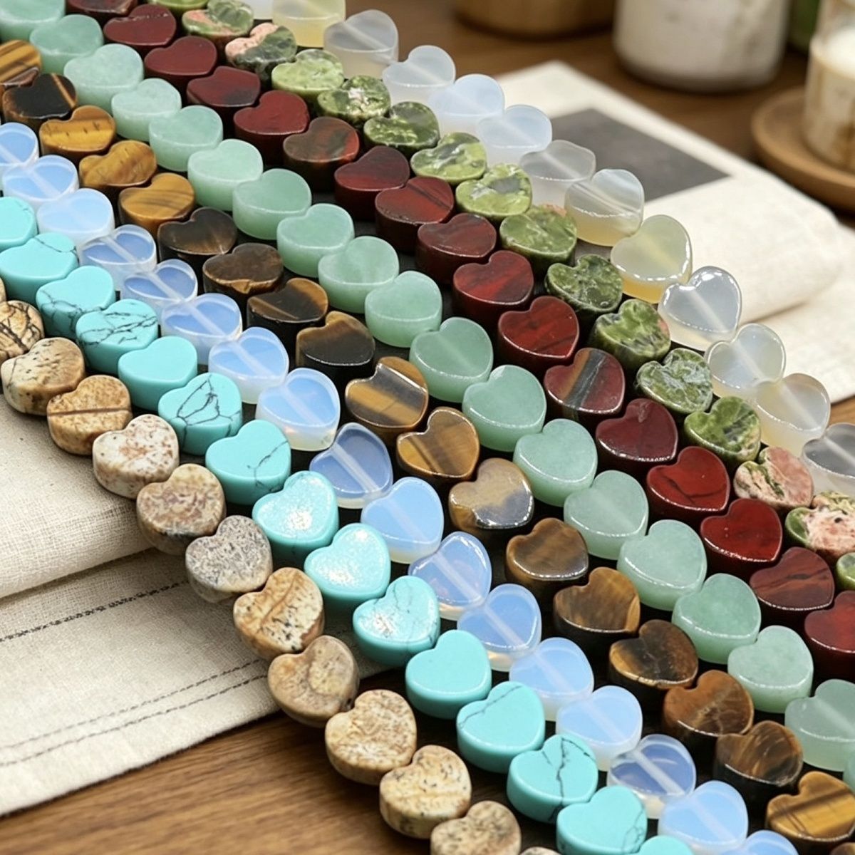 Ágata de cristal de jade pedra semipreciosa coração de pêssego amor trabalho em andamento DIY jóias contas soltas acessórios frisados