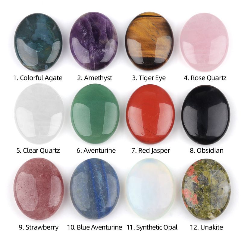2310-Pedra de sabão de pedra de cristal natural para brincar com 38x48mm pedra de compressão quente oval SPA óleo essencial de massagem pedra