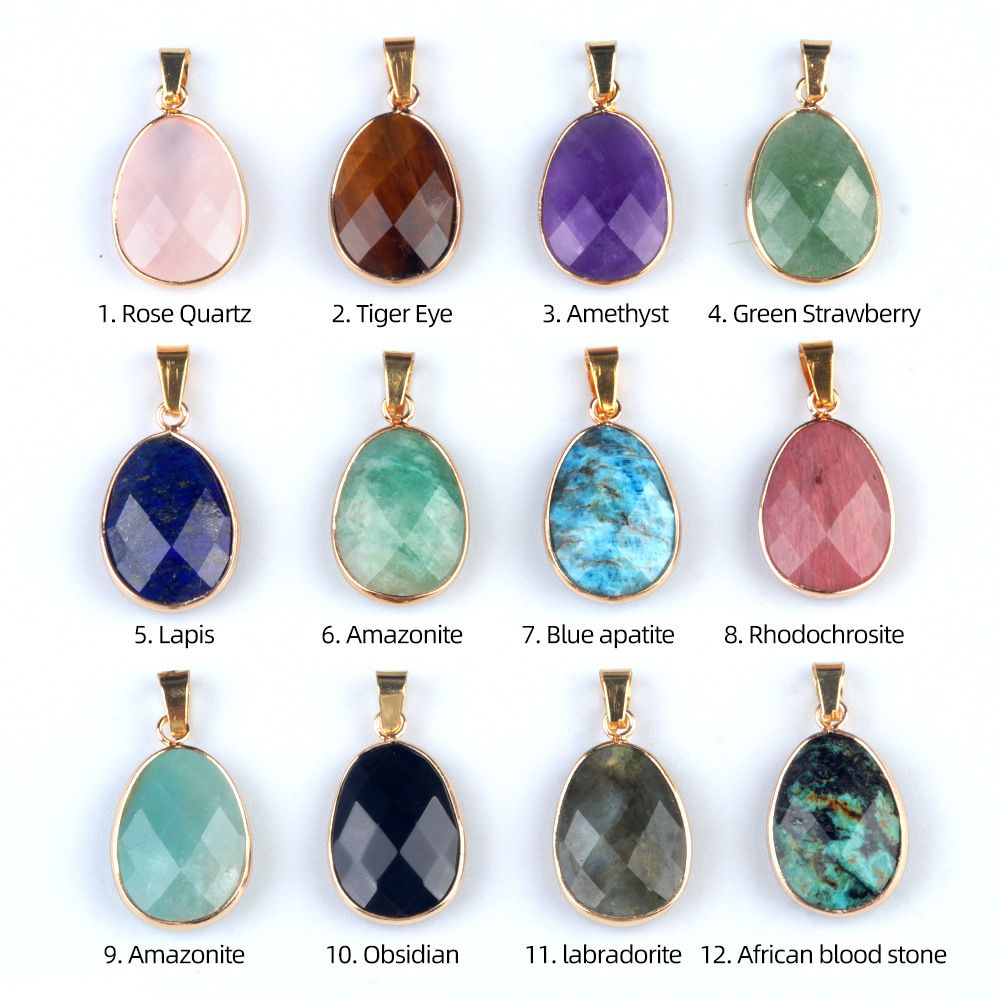 1647-Pó natural de ametista em forma especial gota de água cortada com bainha de cobre pingente de furo único, colar de DIY com cabeça de pedra semipreciosa