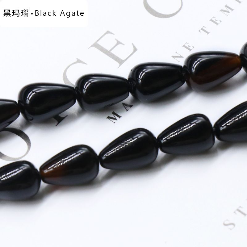861-Pedra semipreciosa de ágata de cristal natural 8X12mm gota de água frisada DIY pulseira colar brincos material de jóias
