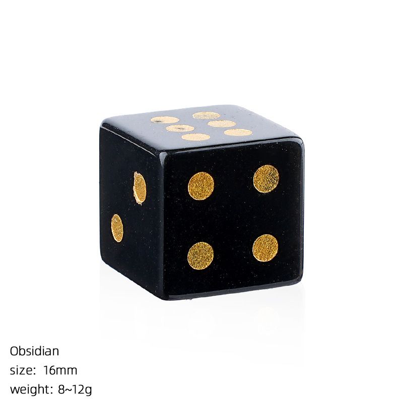 Dados de pedra natural de 16Mm entretenimento de lazer família jogos de tabuleiro adereços esculpindo pontos ângulo reto dados de cristal natural