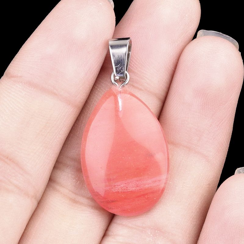 1743-16X24mm pedra de cristal natural ágata pingente de gota de água plana, pingente de pedra DIY acessórios de jóias