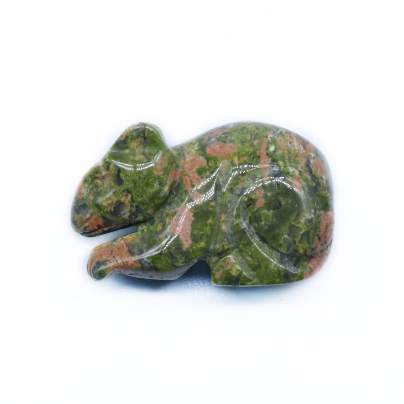 2 polegadas jóias gravadas rato cristal ágata pedra semi-preciosa animal casa pequeno ornamento artesanato
