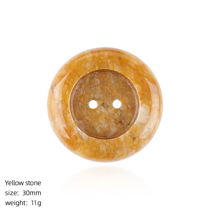 Botões de pedra natural de 30Mm simples versátil DIY suéter bolsas acessórios de roupas botões redondos de cristal natural