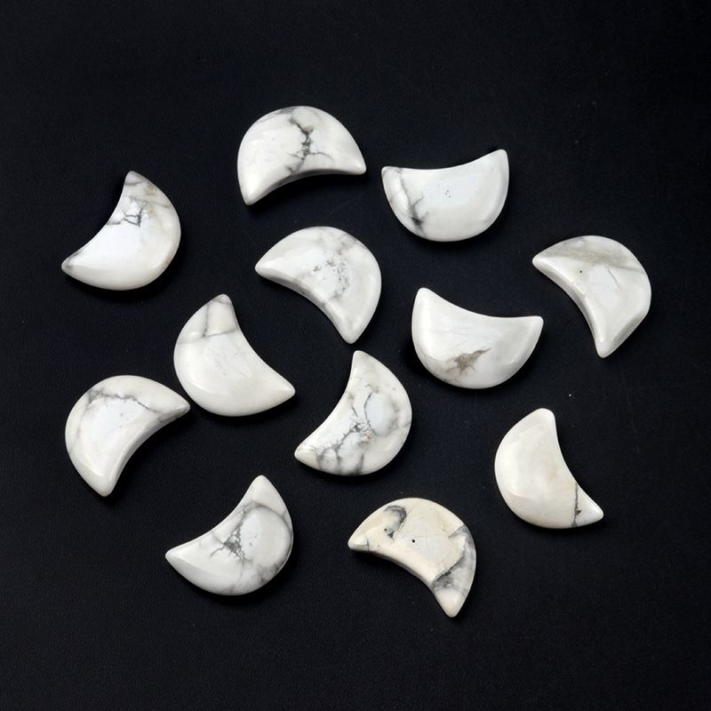 1668-20Mm lua não porosa, ágata de cristal natural cabeça de pedra semipreciosa crescente DIY material de joalheria artesanal
