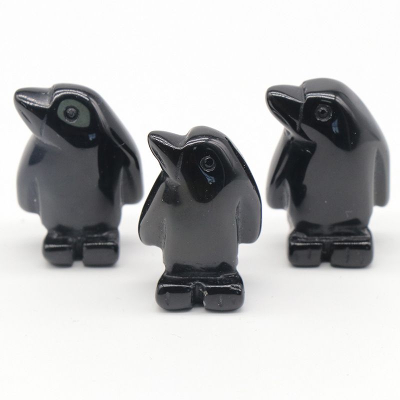 1607 a 1in de pedra de ágata de cristal de pinguim mini escultura animal pequeno pedra semi-preciosa artesanato ornamento de pinguim
