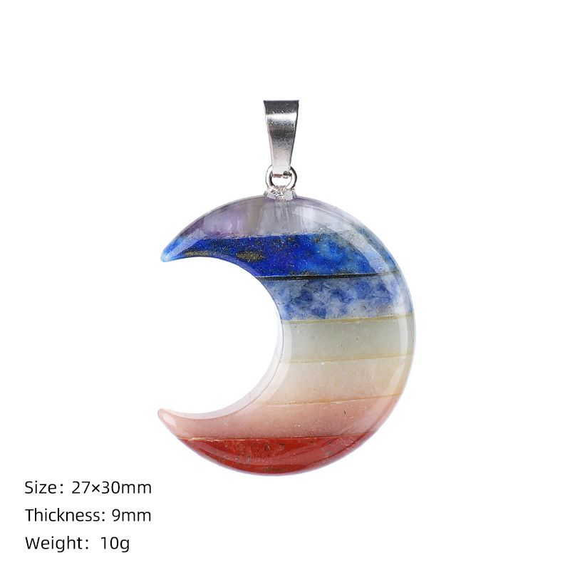 Pingente de cristal de emenda de pedra colorida ioga meditação chakra ágata jade emenda colar