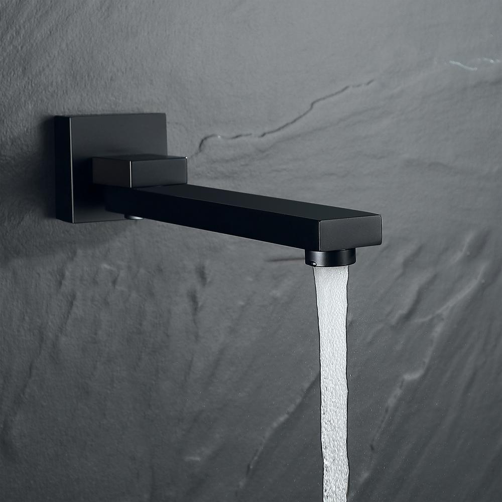 1-Spray Patterns with 2.5 GPM 10 in. 3-Way Wall Mount Rain Dual Shower Heads with Tub Shower Faucet in Matte Black