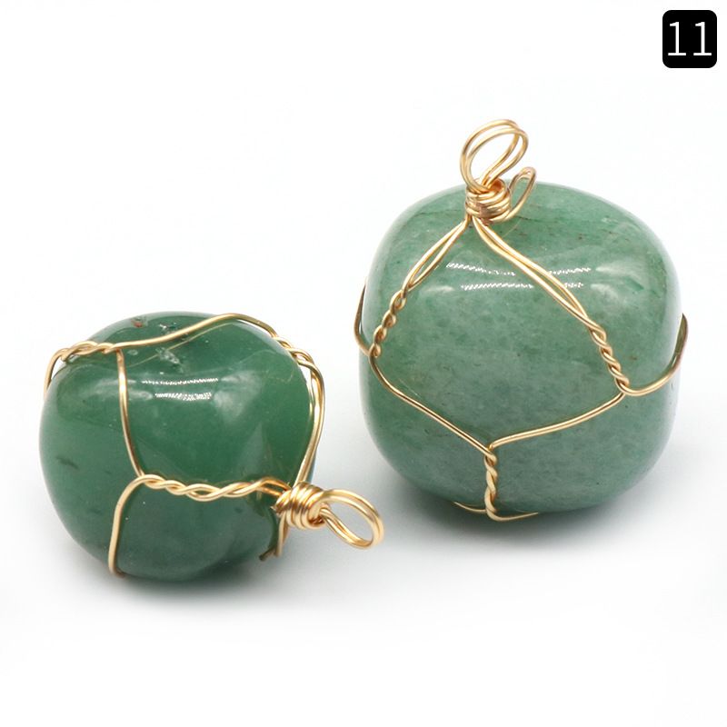 1192-Pingente irregular de enrolamento natural, jade de ágata cristal, acessórios de colar de ametista Dongling verde